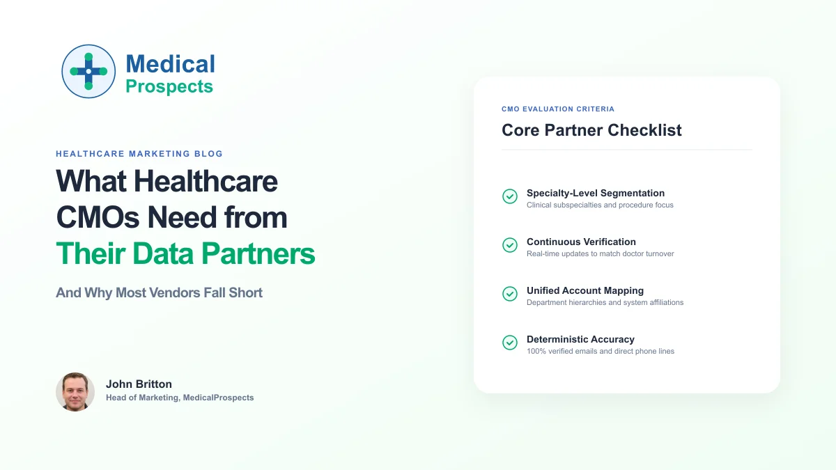 What Healthcare CMOs Need from Their Data Partners (And Why Most Vendors Fall Short)