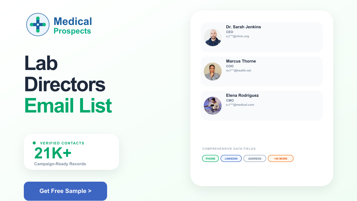 Lab Directors Email List - 110k Verified Contacts | MedicalProspects ...