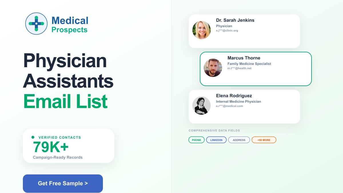 Physician Assistants Email List - 81k Verified Contacts | MedicalProspects